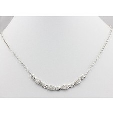 0.29 CARAT TW GENUINE DIAMOND PLATINUM OVER 925 STERLING SILVER NECKLACE