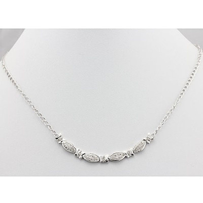  HALSKETTE 0,29 KARAT TW ECHT DIAMANT PLATIN ÜBER 925 STERLINGSILBER 