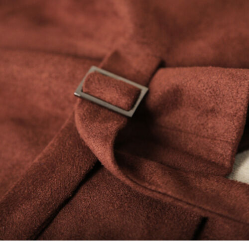 Women Faux Suede Waistcoat Vest Gilet Slim Fitted Sleeveless Jacket Retro - Picture 6 of 9