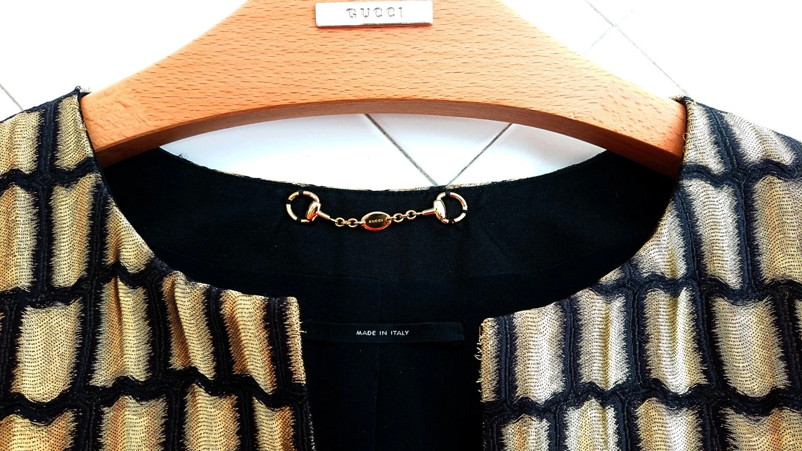 Giacca Gucci donna dorata 286365 (box jacket) taglia 44 (L)