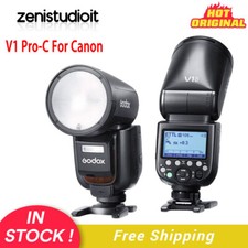 US Godox V1 Pro C V1Pro-C 2.4 TTL HSS Round Head Flash Light Speedlite For Canon