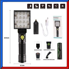 LAMPADA TORCIA LUCE DA LAVORO RICARICABILE A LED PER OFFICINA MECCANICO PESCA .