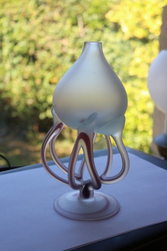 Josefina Krosno Frosted Graphite Art Glass Octopus Vase Reed Diffuser Oil Burner - Picture 5 of 12