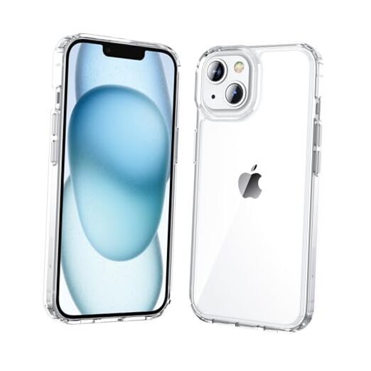 for iPhone 15 Case Crystal Clear,Non-Yellowing,Military Grade Drop-image