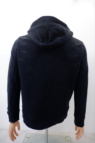 Sudadera con Capucha Neil Barrett Para Hombres Cremallera Completa Talla M Mediana Negra Logo - Imagen 6 de 11