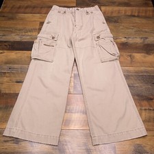 Abercrombie Cargo Pants Youth 14 Khaki Drawstring Y2K
