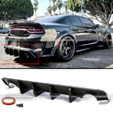 For 15-22 Charger Srt Widebody Glossy Blk Rear Bumper Diffuser Shark Lip Spoiler For 15-22 Charger Srt Widebody Glossy Blk Rear Bumper Diffuser Shark Lip Spoiler