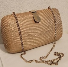 1970s Woven Rattan Bag W/ Gold Hardware