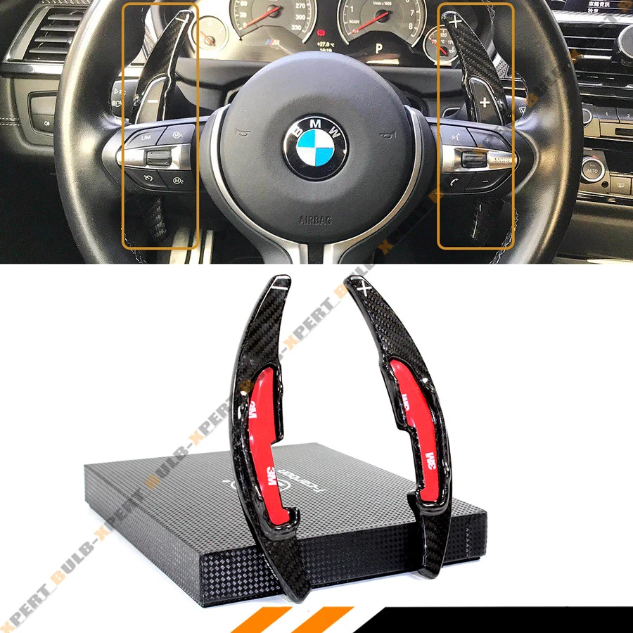Carbon Fiber Steering Wheel Paddle Shifter Extension DSG For BMW M2 M3 M4 M5 M6 - Image 2 of 4