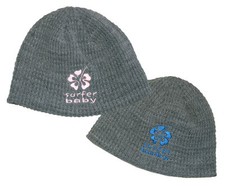 Surfer Baby Logo Grey Knit Beanie Skullcap Fleece Lined Hat Infants  Toddlers