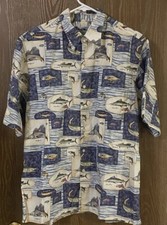 RARE Reyn Spooner Fish XL VINTAGE Pullover MADE IN HAWAII Aloha Shirt Marlin