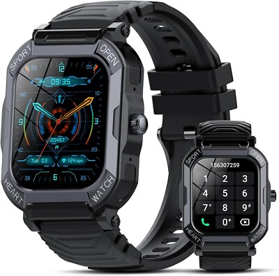 Smart Watch Fitness Uhr Pulsmesser Herren Telefonfunktion