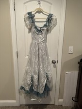 Vintage Gunne Sax Jessica McClintock Metallic Lace Wedding Prom Dress 1970  s 6 