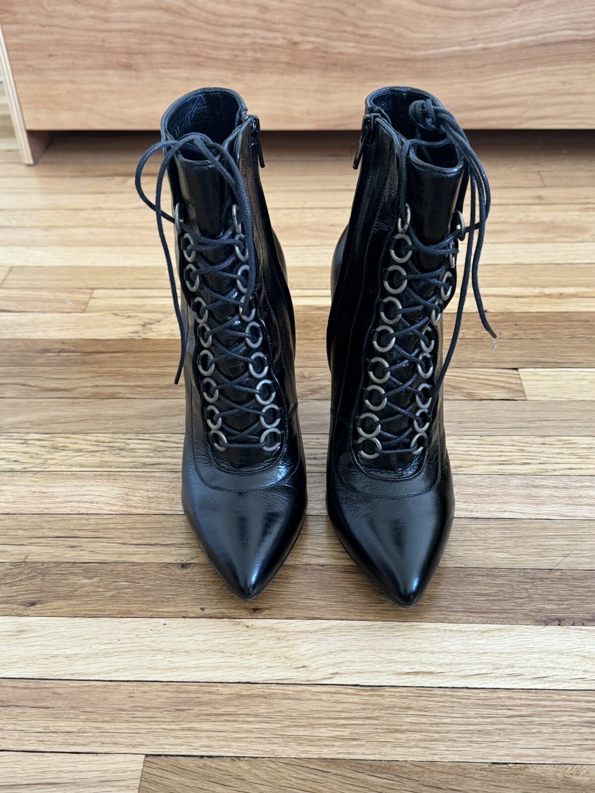 saint laurent fetish stivaletti stringati stivaletti con tacco ysl 37 US7