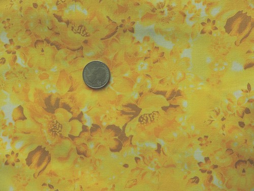 100% Cotton Fabric - Shades of Lemony Yellow Flower Design - By The Yard - Picture 2 of 2
