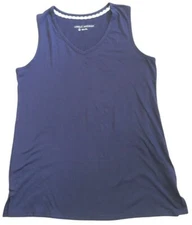 Carole Hochman Women's Size Small Navy V-Neck Sleep Loung Top