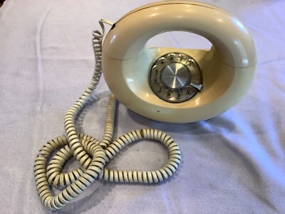 VTG Western Electric White Yellow Sculptura Rotary Dial Donut