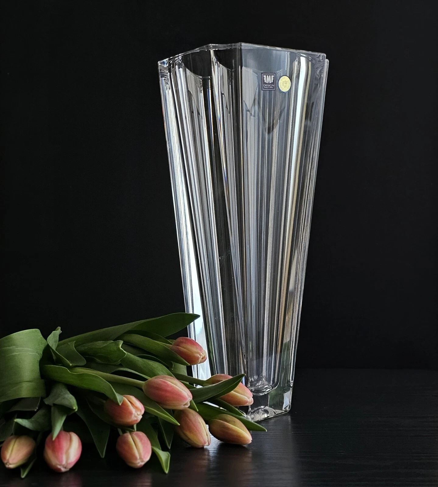 Bohemia Crystal Clear Vase "Balzac" – 13" Tall | Czech Republic Glass art
Opens in a new window or t