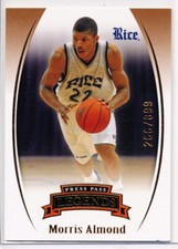 2007-08 PRESS PASS LEGENDS BRONZE #9 MORRIS ALMOND RC 266/899 - UTAH JAZZ - RICE