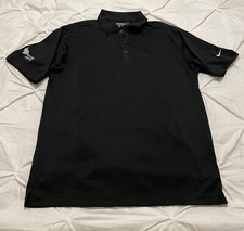 Nike Golf Tour Performance Dri-Fit Polo S/S Shirt Black Men  s Med w/Club Logo