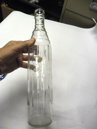 VINTAGE U-NEEK BRAND OIL GLASS BOTTLE 1920'S THE UNIQUE OIL CO. 14.5" LONG - Picture 7 of 9
