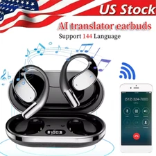 3 in1 Smart Voice Translation Earbuds 150+ Languages Real Time Translator US lot