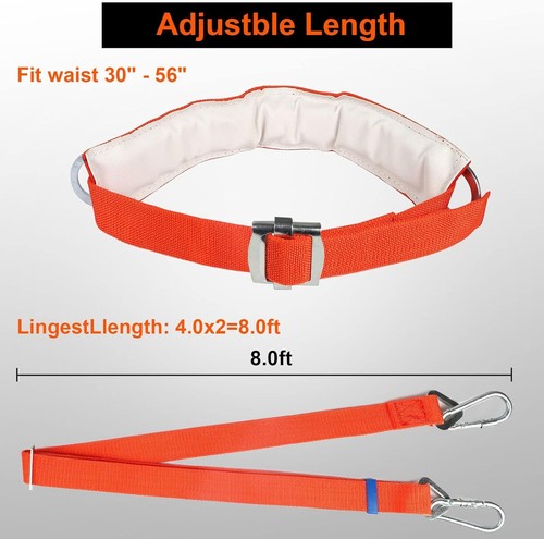 Safety Belt with Adjustable Lanyard - Tree Climbing Belt Harness with Fall Prote - Picture 2 of 6