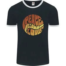 Peace Allows Love Quote Hippie Mens Ringer T-Shirt FotL