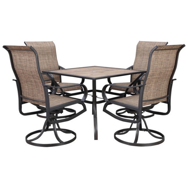 Outsunny 5 Piece Garden Patio Dining Furniture 84B802 Brown (5