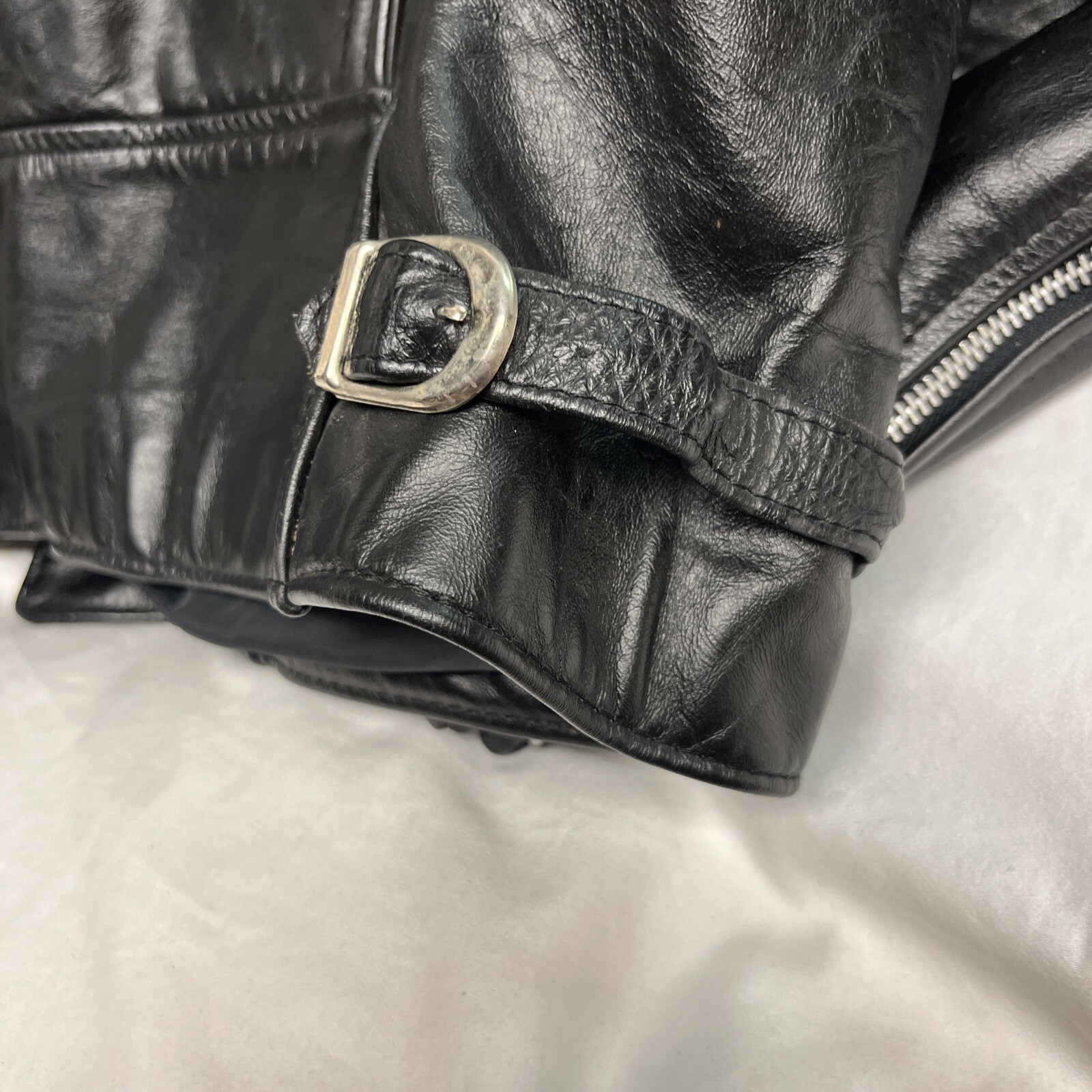 Vintage Open Road Collection Cafe Racer Leather Motorcycle Jacket Adult Size 52