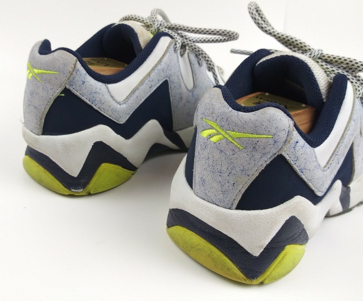 Reebok Kamikaze II Low White Steel Blue Solar Yellow M44551