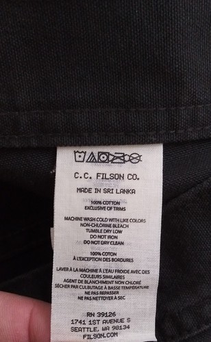 Vintage C.C. Filson Gray Cotton Denim Outdoor Work Jeans 33X34 Actual 35X33.5 - 第 8/9 張圖片