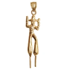14k Yellow Gold Moko Jumbie Dancer Pendant