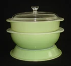 PYREX - 4 pc. LIME Green Casserole, Cake Dish, Pie Plate & Knob Lid Set