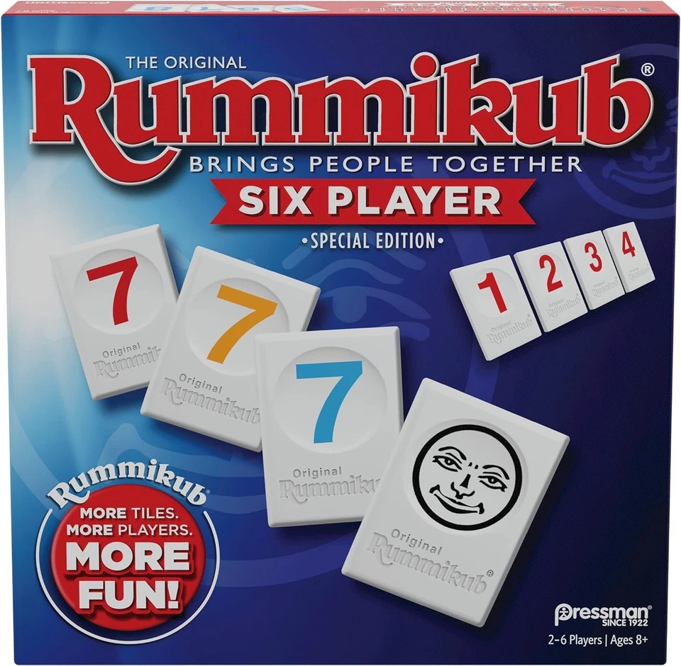 Rummikub Game Six Player Edition Rummy Tile Set with Extra Racks for 2-6 Players - Image 3 of 4
