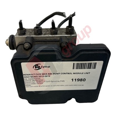 RENAULT CLIO MK4 ABS PUMP CONTROL MODULE UNIT 2265106455 2012-2019 0265956035