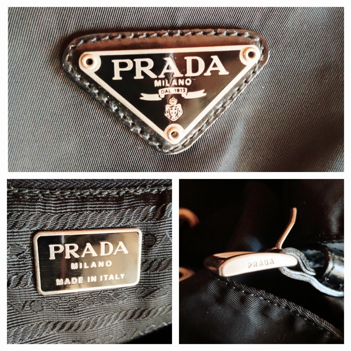 Good Condition PRADA Vintage 96s Nylon Drawstring Backpack Lightweight Large Cap thumbnail 10