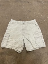 Vintage Columbia Beige Tan Cream Khaki Hiking Outdoor Men's Cargo Shorts Sz 30W
