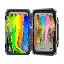 Set of 9 Feather Hook Fishing Lures with Storage Box for Fishing Trips