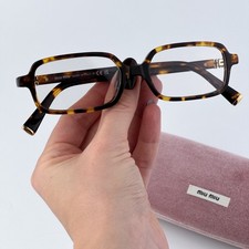 Miu Miu Women Eyeglasses Havana Clear Rectangle MU11ZS 14L08N NEW AUTHENTIC