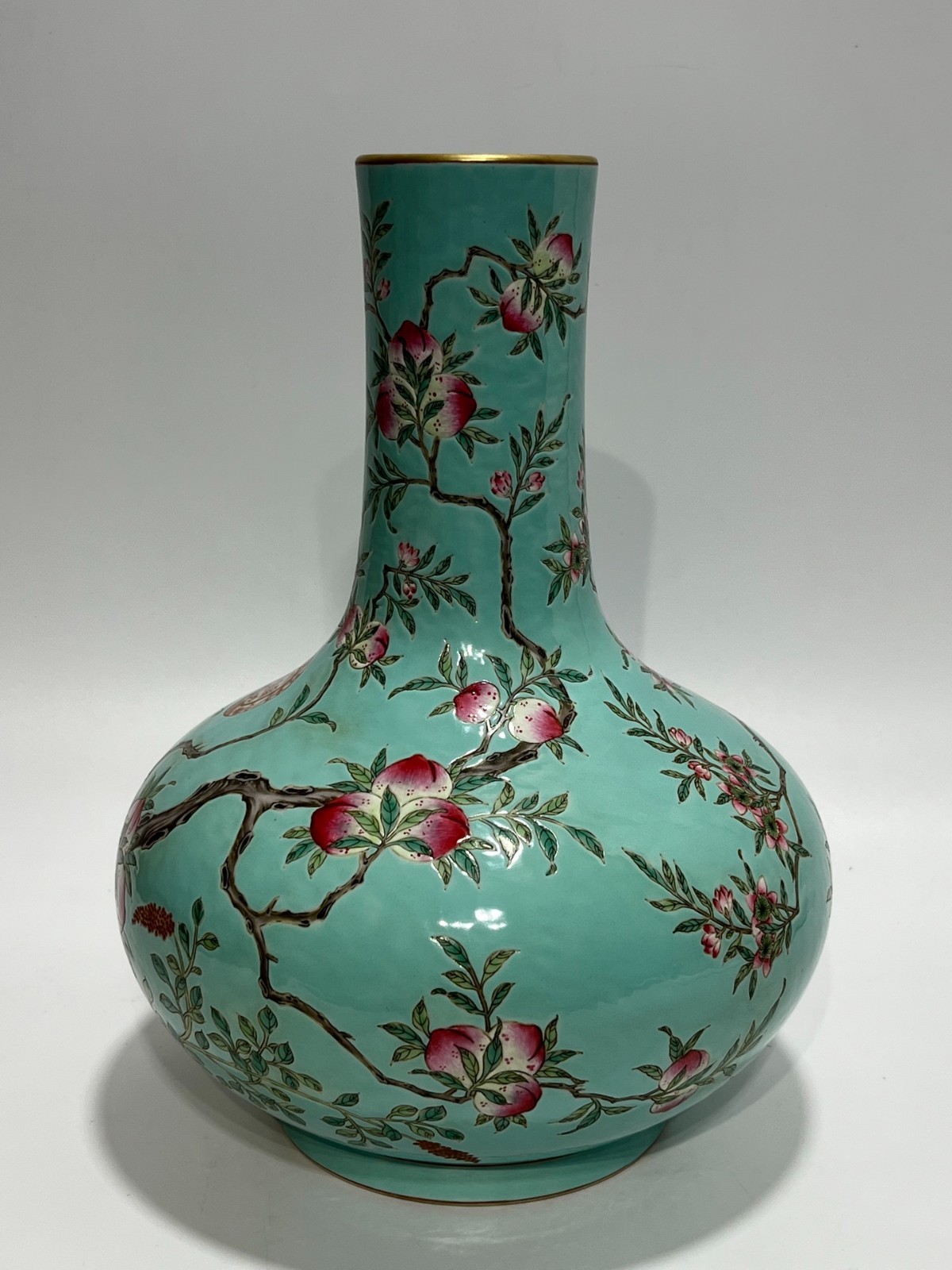 Nice Chinese Art Handmade Painting Famille Rose Porcelain Plants Shang Vase