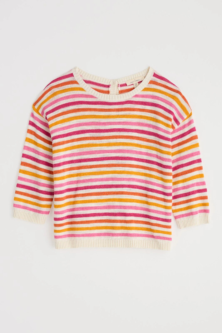 Seasalt Cornwall Knavock Jumper Stripe Sweater, Style# WM33357, Size 4, Tulip image 4