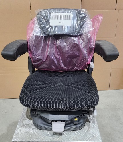 Uni Pro 1055 Air Suspension Seat - 12-Volt - Black/Gray Fabric - Cut Wire TESTED