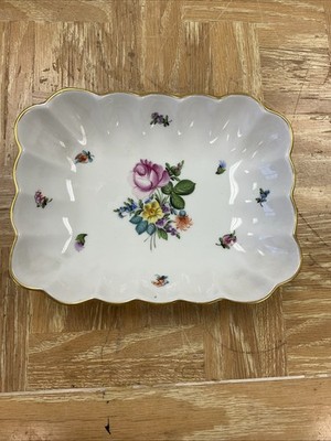 Herend Rothschild Bird Rectangular Dish #7938 - Signed by Artist Balta Szilvia