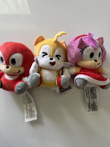 Sonic Jakks Crane Game Mini Plush Stuffed Toy 3.5" Lot Of 3