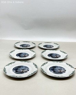 Four Star International Currier & Ives Central Park In Winter Plates 6pc 8 Inch