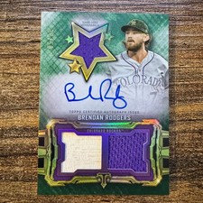 2020 Topps Triple Threads Brendan Rodgers #RFPAR-BR Emerald Auto Relic #37/50