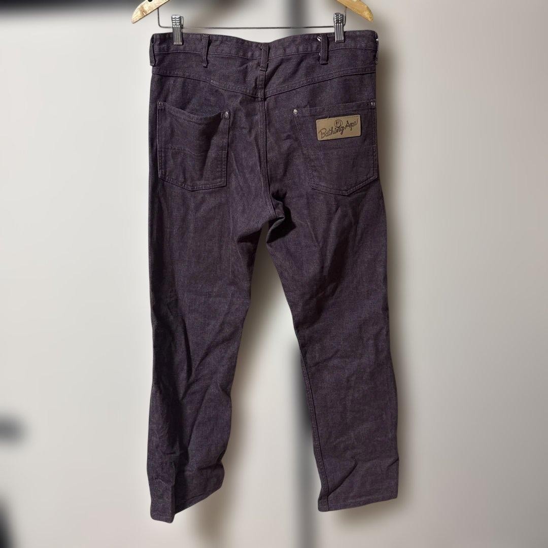 A BATHING APE Denim Pants Jeans Purple Size L BA0226138