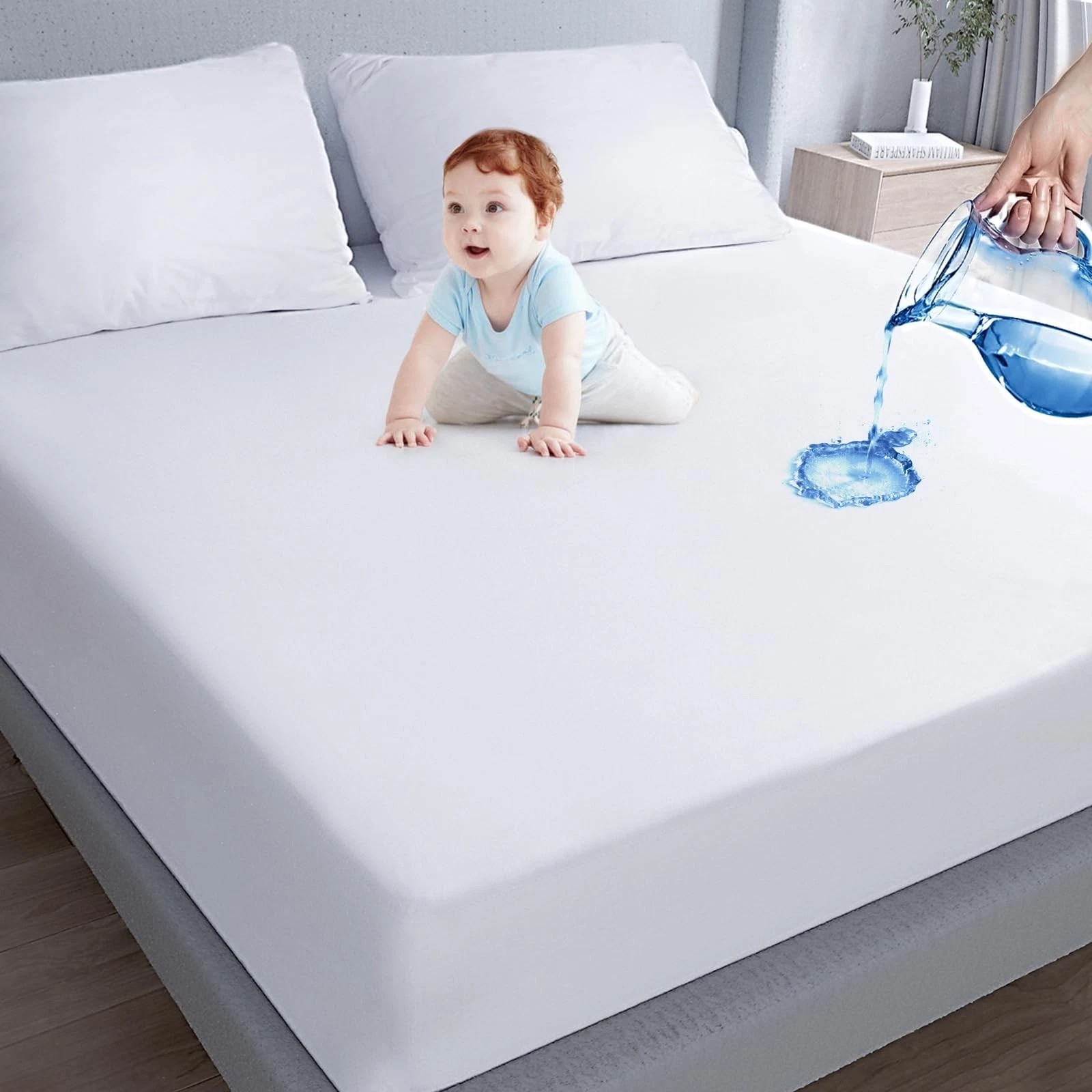 Waterproof Mattress Protector King Size,Mattress Cover Protector, Smooth Top ...