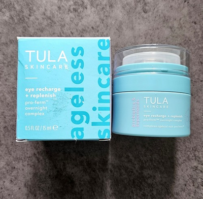 #ad Tula Eye Recharge Replenish Pro Ferm Overnight Complex Cream 15ml .5 oz NIB $26.95